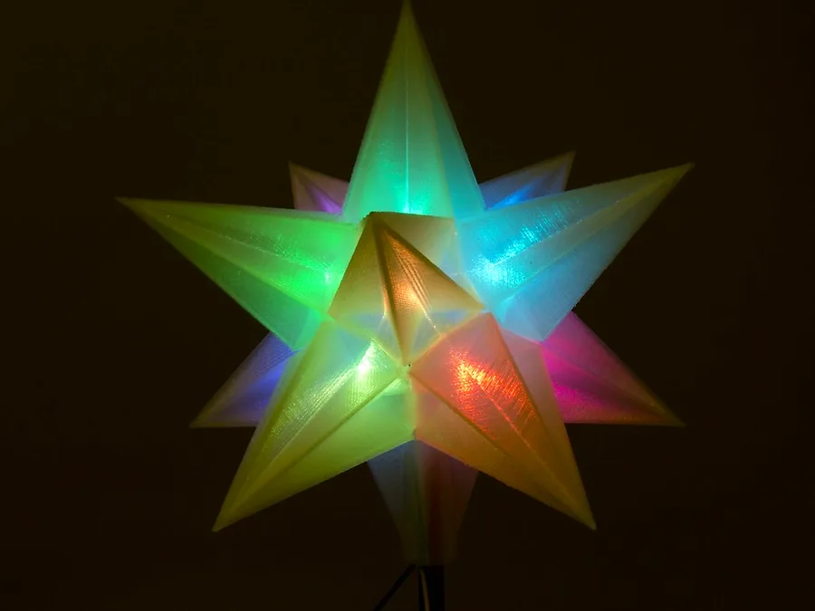 Rainbow 3D printed star lamp